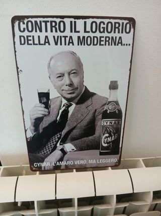 Targa pubblicitaria metallo Cynar
