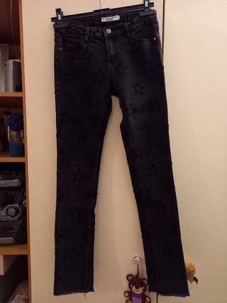 Jeans neri ragazza con stelle