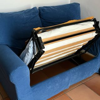 Sofá cama dos plazas azul
