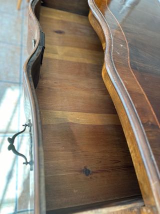 Cómoda antigua de madera con 3 cajones m