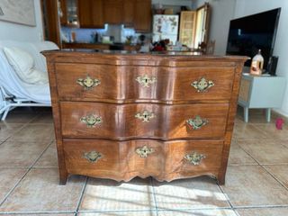 Cómoda antigua de madera con 3 cajones m