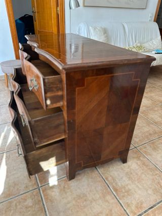 Cómoda antigua de madera con 3 cajones m