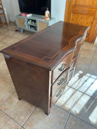 Cómoda antigua de madera con 3 cajones m