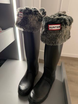 Botas de agua Hunter negras con forro