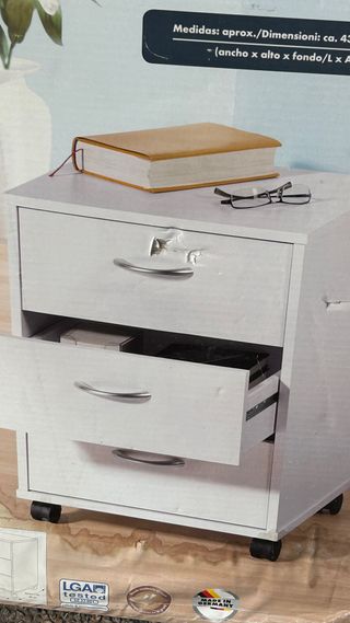 Cajonera con ruedas blanca