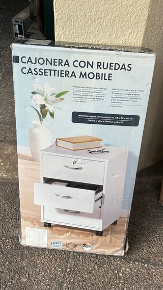 Cajonera con ruedas blanca
