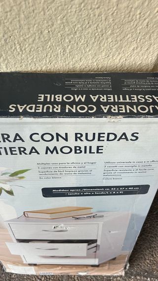 Cajonera con ruedas blanca