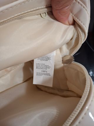 Bolso blanco retro, imitación charol