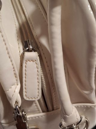 Bolso blanco retro, imitación charol