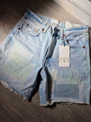 Bermudas vaqueras Zara patchwork