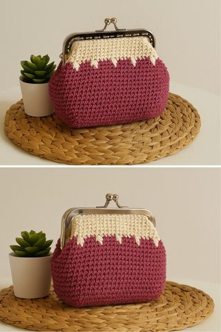Monedero hecho a mano a crochet
