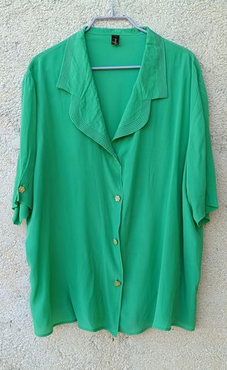 Camicia vintage seta Mario Pucci Cecconi verde