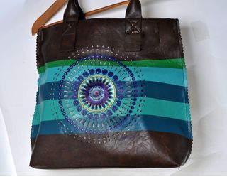 Borsa donna marrone e multicolor