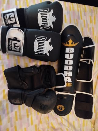 Guantes Boxeo 10oz, guantes MMA y Espinilleras