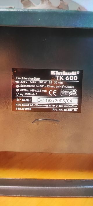 Sierra de mesa Einhell TK 600