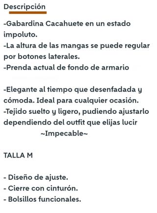 Gabardina de Ajuste 