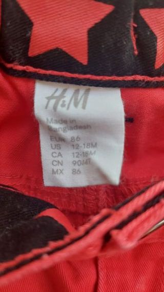 Calça H&M 12/18 meses vermelha