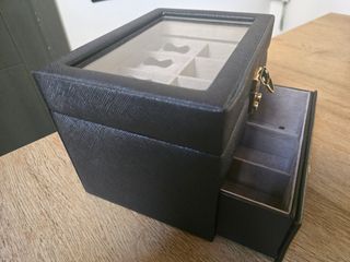 Relojero para 12 relojes, tapa transparente
