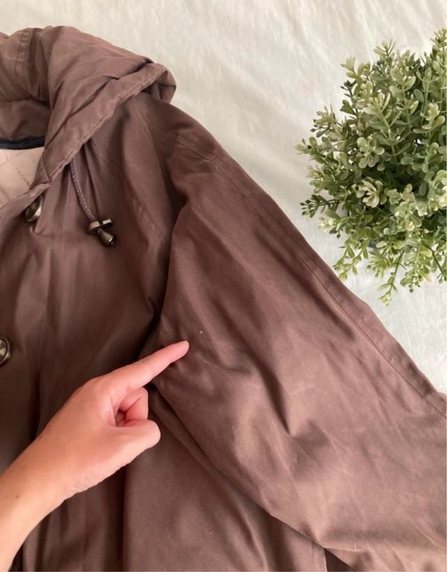 Abrigo parka Zara marrón chocolate