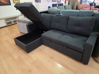 Sofá Cama Gris con Arcón