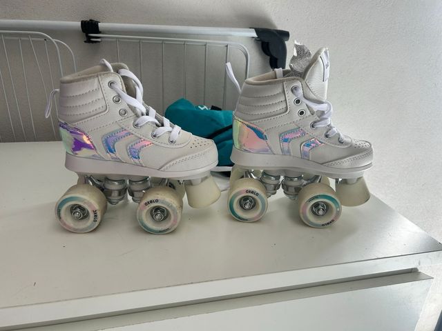 Patines Oxelo Blancos talla 29 Detalles Irisados
