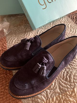 Mocasines niño serraje azul talla 35