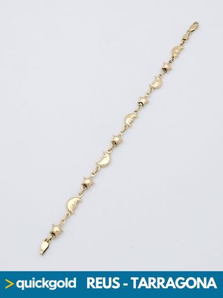 035-05-00536 PULSERA ORO 18K  ESTRELLAS Y LUNAS