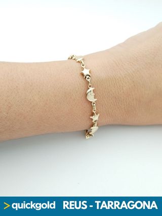 035-05-00536 PULSERA ORO 18K  ESTRELLAS Y LUNAS