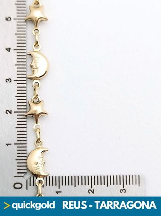 035-05-00536 PULSERA ORO 18K  ESTRELLAS Y LUNAS