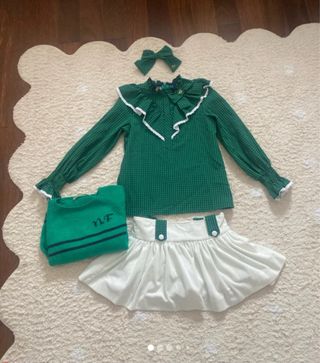 Conjunto verde y blanco talla 8