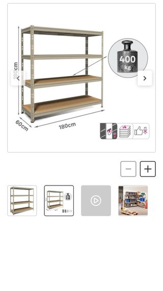 Estantería Metálica y Madera 