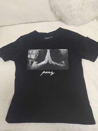 Camiseta Pray Negra Talla XS