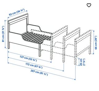 Cama extensible blanca