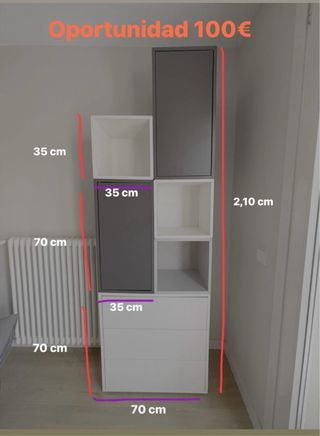 Estantería modular con cajonera