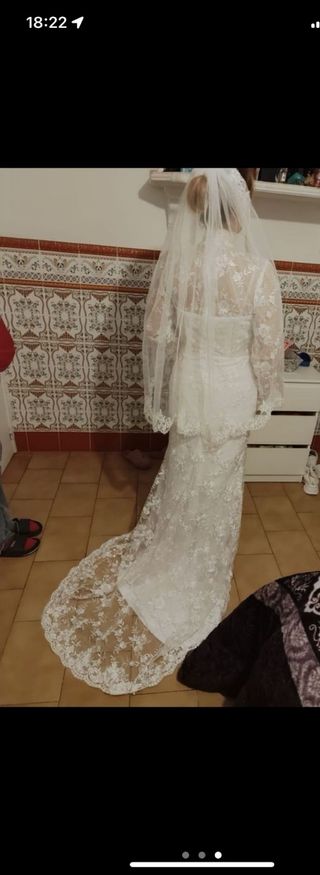 Vestido de Novia Encaje Manga Larga