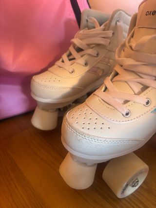 Patines Oxelo Blancos con Mochila Rosa