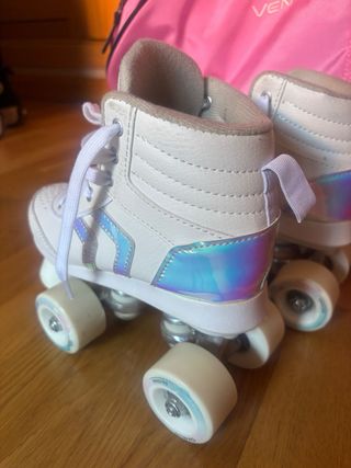 Patines Oxelo Blancos con Mochila Rosa