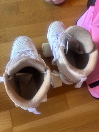 Patines Oxelo Blancos con Mochila Rosa