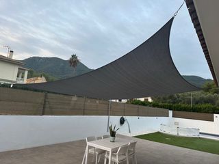 Toldo Vela 5x6m Gris Poliéster