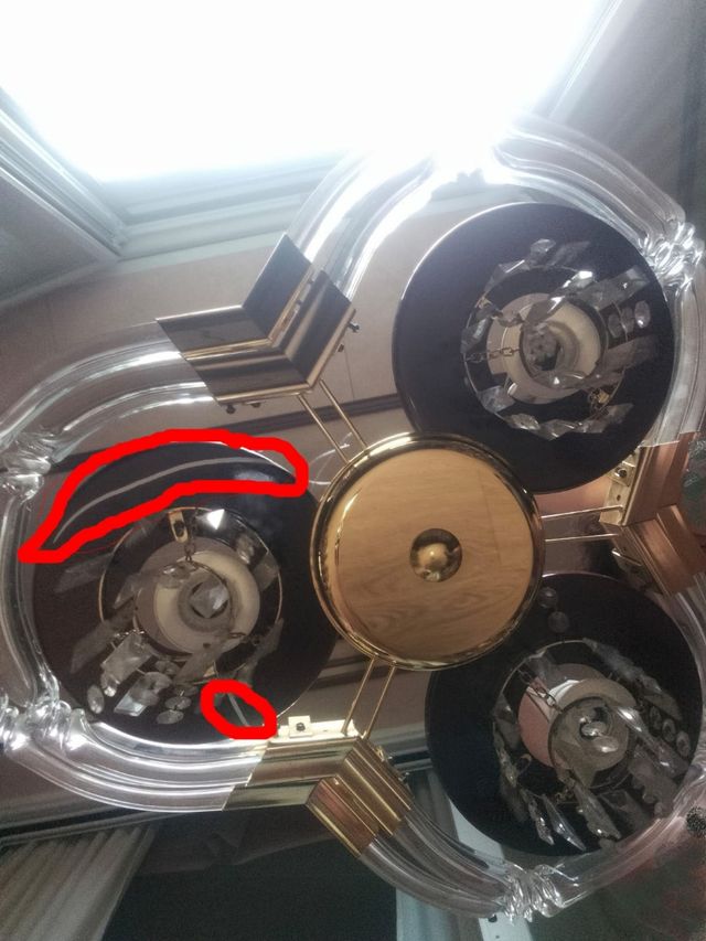 Lámpara de Techo Transparente, Dorada y marrón.