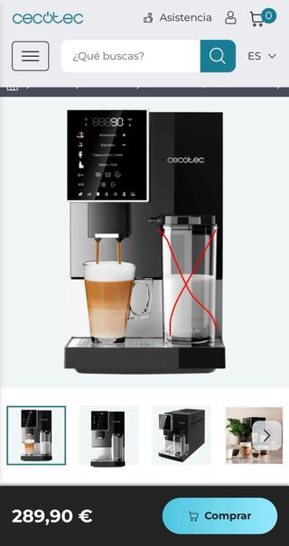 Cafetera Cecotec Cremmaet Compactccino Negra
