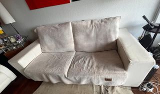 Sofá de cuero blanco