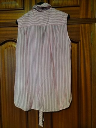 Blusa Adolfo Domínguez Rayas Rosa-Blanco Talla L