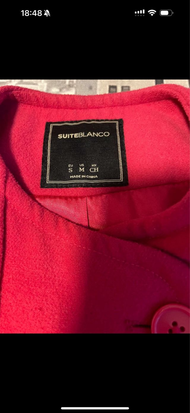 Abrigo rosa BLANCO talla