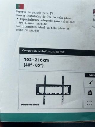 Soporte TV Pared 40-85 VESA hasta 75kg