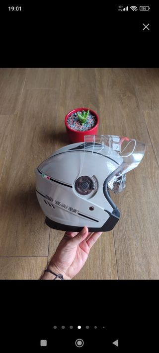 Casco Moto Jet Gris Talla L Unisex