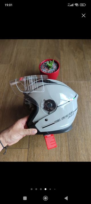 Casco Moto Jet Gris Talla L Unisex