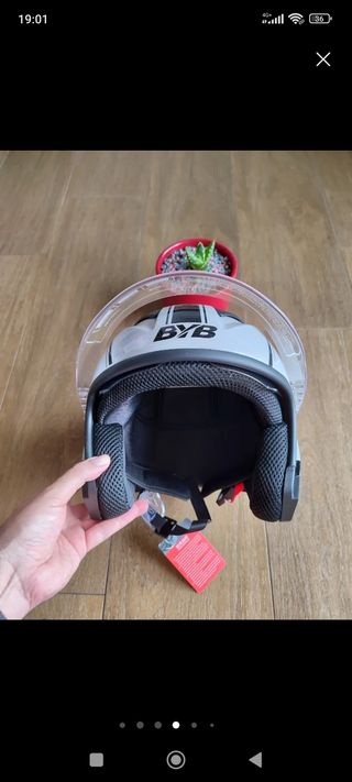 Casco Moto Jet Gris Talla L Unisex
