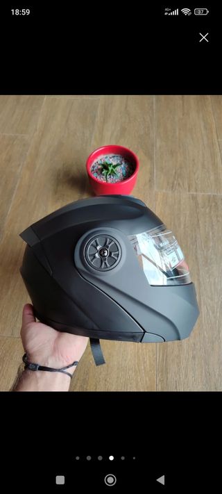 Casco Moto Modular Abatible Talla L Negro Unisex