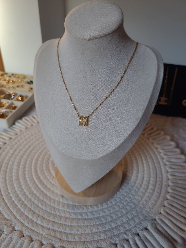 Colgante Acero Inox Inspiración Hermès Dorado